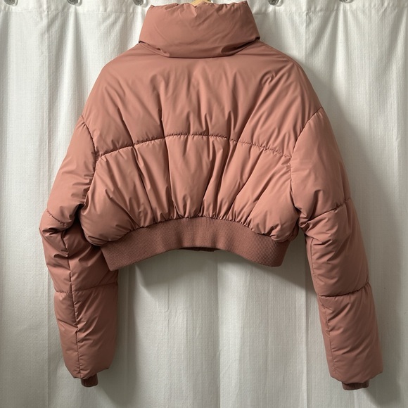 NWT Zara Matte Pink Cropped Puffer Jacket | Size: Med - Picture 2 of 3